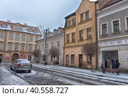 Czech Republic, Kutna Hora, 07,01,2016, Street in the centre of Kutna Hora, Sedlec, Czech Republic in winter. City heritage UNESCO. Редакционное фото, фотограф Анна Кривицкая / Фотобанк Лори