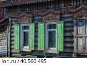 Window with wooden shutters (2018 год). Стоковое фото, фотограф Анна Кривицкая / Фотобанк Лори