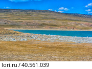 Mineral lake in  steppe. Стоковое фото, фотограф Анна Кривицкая / Фотобанк Лори