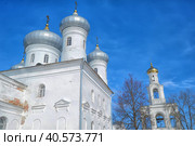 Dome St. George's monastery in Veliky Novgorod, orthodox Christian Church. The Orthodox religion of Russia. Monastery's oldest Church buildings in Russia in 1030 yr (2012 год). Редакционное фото, фотограф Анна Кривицкая / Фотобанк Лори