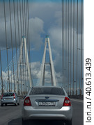 Russia, St.Petersburg, 05,06,2016 The Ring Road and Cable Bridge. Редакционное фото, фотограф Анна Кривицкая / Фотобанк Лори