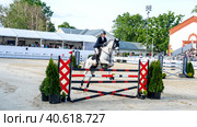 BitRiver CUP Show Jumping Tournament. Equestrian sports. show jumping (2023 год). Редакционное фото, фотограф Скрипачев Антон / Фотобанк Лори
