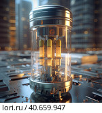 Micro Nuclear Reactor. Стоковое AI-изображение, AI-художник Кирилл Черезов / Фотобанк Лори