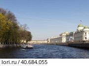Санкт-Петербург, Прачечный мост и набережная реки Фонтанки (2023 год). Стоковое фото, фотограф Игорь Дашко / Фотобанк Лори