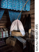 House museum, historical Russian hut in which was born Chapaev (2017 год). Редакционное фото, фотограф Анна Кривицкая / Фотобанк Лори