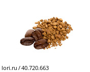 Coffee beans and coffee soluble. Стоковое фото, фотограф Roman B. / Фотобанк Лори