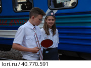 Работа Московской (малой) детской железной дороги (МДЖД) (2023 год). Редакционное фото, фотограф Александр Легкий / Фотобанк Лори