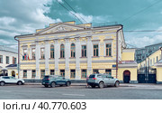 Alexander Solzhenitsyn Street, the former urban estate of merchant P.S. Stepanov, 1889, now the representation of the Kabardino-Balkarian Republic to the President of the Russian Federation: Moscow, Russia - 04 August, 2022. Редакционное фото, фотограф Алексей Голованов / Фотобанк Лори