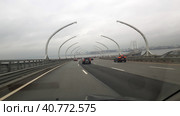 Western high-speed diameter is an intracity toll highway in St. Petersburg. (2020 год). Редакционное фото, фотограф Анна Кривицкая / Фотобанк Лори