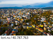Aerial view of Jablonec nad Nisou, Liberec Region. Стоковое фото, фотограф Яков Филимонов / Фотобанк Лори