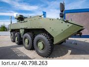 Боевая машина пехоты К-17  "Бумеранг" крупным планом. Международный военный форум "Армия-2022", Парк Патриот. Редакционное фото, фотограф Виктор Карасев / Фотобанк Лори