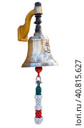 Корабельный колокол - рында на белом фоне. A ship's bell isolated on white background. Стоковое фото, фотограф Татьяна Д / Фотобанк Лори