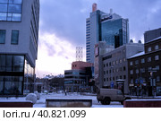 City streets in the center of Tallinn in the early morning in winter (2014 год). Редакционное фото, фотограф Анна Кривицкая / Фотобанк Лори