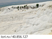 Travertines in Turkey. Calcite cliff of Pamukkale. (2009 год). Стоковое фото, фотограф Анна Кривицкая / Фотобанк Лори