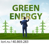 Businessman in green energy concept. Стоковое фото, фотограф Elnur / Фотобанк Лори