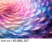 Abstract spiral in rainbow colors in space. Стоковое AI-изображение, AI-художник Ярославский Максим / Фотобанк Лори