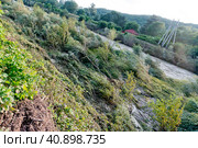 Краснодарский край, Туапсинский район, поселок городского типа, Новоихайловский, река Нечепсухо , поток к морю,  дважды разлившаяся в июле 2023 г. Стоковое фото, фотограф Александр Циликин / Фотобанк Лори