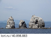 Кекуры Пять Пальцев в заливе Петра Великого Японского моря. Стоковое фото, фотограф Free Wind / Фотобанк Лори