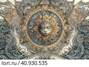 Image of the ancient Slavic pagan god of the sun Yarilo, watercolor style, Generative AI. Стоковое AI-изображение, AI-художник Анна Кривицкая / Фотобанк Лори