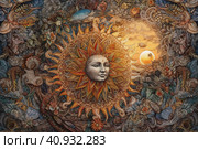 Image of the ancient Slavic pagan god of the sun Yarilo, watercolor style, Generative AI. Стоковое AI-изображение, AI-художник Анна Кривицкая / Фотобанк Лори