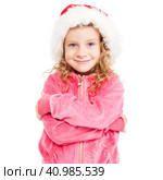 Girl in santa hat. Стоковое фото, фотограф Гладских Татьяна / Фотобанк Лори