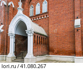 Lutheran Church in Vladikavkaz. A prayer house built by the German community in the 19th century in the city of Vladikavkaz. Evangelical Lutheran Church. A Gothic building in the Caucasus. Стоковое фото, фотограф Эдуард Белкин / Фотобанк Лори