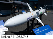 BERLIN, GERMANY - JUNE 23, 2022: Advanced Anti-Radiation Guided Missile of multirole fighter Eurofighter Typhoon. Exhibition ILA Berlin Air Show 2022. Редакционное фото, фотограф Sergey Kohl / Фотобанк Лори