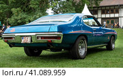 DIEDERSDORF, GERMANY - AUGUST 30, 2020: The muscle car Pontiac GTO, 1970. Rear view. The exhibition of "US Car Classics". Редакционное фото, фотограф Sergey Kohl / Фотобанк Лори