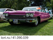 DIEDERSDORF, GERMANY - AUGUST 30, 2020: The full-size personal luxury car Cadillac Sedan de Ville (first generation), 1960. The exhibition of "US Car Classics". Редакционное фото, фотограф Sergey Kohl / Фотобанк Лори