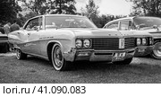 DIEDERSDORF, GERMANY - AUGUST 30, 2020: The full-size car Buick Electra 225 Limited, 1967. Black and white. The exhibition of "US Car Classics". Редакционное фото, фотограф Sergey Kohl / Фотобанк Лори