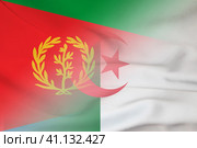 Eritrea and Algeria government flag transborder relations DZA ERI. Стоковая иллюстрация, иллюстратор Кабак Дмитрий / Фотобанк Лори