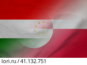 Tajikistan and Greenland government flag transborder relations GRL TJK. Стоковая иллюстрация, иллюстратор Кабак Дмитрий / Фотобанк Лори