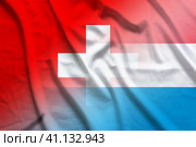 Switzerland and Luxembourg government flag transborder contract LUX CHE. Стоковая иллюстрация, иллюстратор Кабак Дмитрий / Фотобанк Лори