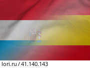 Luxembourg and Spain national flag international relations ESP LUX. Стоковая иллюстрация, иллюстратор Кабак Дмитрий / Фотобанк Лори