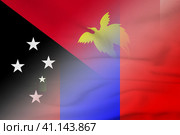 Papua New Guinea and Mongolia official flag transborder contract MNG PNG. Стоковая иллюстрация, иллюстратор Кабак Дмитрий / Фотобанк Лори