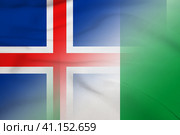 Iceland and Nigeria official flag international contract NGA ISL. Стоковая иллюстрация, иллюстратор Кабак Дмитрий / Фотобанк Лори