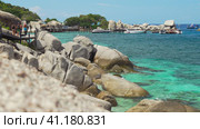 Tropical landscape on Nang Yuan island near Koh Tao, which is a famous beach near Koh Samui in Thailand. Стоковое фото, фотограф Igor Tichonow / Фотобанк Лори