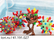 3D model of a virus cell with appendages. Стоковое фото, фотограф Сергей Сергеев / Фотобанк Лори