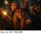 A group of witches. Стоковое AI-изображение, AI-художник Кирилл Черезов / Фотобанк Лори