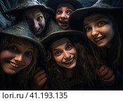A group of witches. Стоковое AI-изображение, AI-художник Кирилл Черезов / Фотобанк Лори