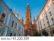 Epiphany Cathedral and bell tower on Bauman Street. Kazan, Republic of Tatarstan, Russia, September 2023. Стоковое фото, фотограф Photojuli / Фотобанк Лори