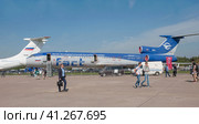 Российский самолет летающая лаборатория Туполев Ту-154 Careless c номером 85317 на авиасалоне МАКС-2019 в Жуковском, Россия. Редакционное фото, фотограф Малышев Андрей / Фотобанк Лори