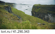 Amazing Gullfoss waterfall in Iceland located in the Golden circle. Стоковое фото, фотограф Igor Tichonow / Фотобанк Лори
