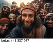 A group of Muslim mullahs. Стоковое AI-изображение, AI-художник Кирилл Черезов / Фотобанк Лори