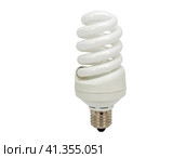 Энергосберегающая лампа E27 на белом фоне. Economy lamp isolated on white background. Стоковое фото, фотограф Татьяна Д / Фотобанк Лори