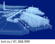 LNG plant scheme. 3d-rendering. Стоковая иллюстрация, иллюстратор Наталья Лагуткина / Фотобанк Лори