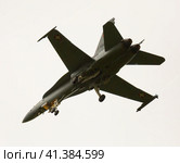 Switzerland, Emmen Airport - July 17, 2020: FA-18C Hornet Swiss Air Force is landing in airport Emmen. Редакционное фото, фотограф Яков Филимонов / Фотобанк Лори