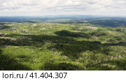 Южный Урал летом: Зилаирский район, горная тайга. Вид с воздуха. Southern Urals in the summer: Zilairsky district, mountain taiga. Aerial view. Стоковое видео, видеограф Евгений Романов / Фотобанк Лори