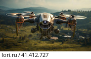 Combat FPV drone. Стоковое AI-изображение, AI-художник Кирилл Черезов / Фотобанк Лори