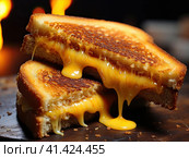 Processed cheese with toast. National food in the USA. Generated by AI. Стоковое AI-изображение, AI-художник Ярославский Максим / Фотобанк Лори